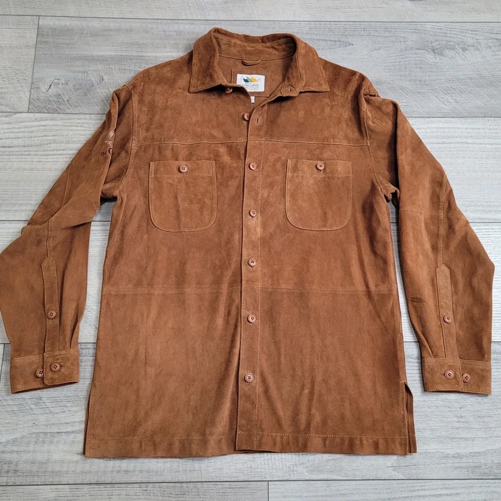 The Quail Motorsports Gathering Leather Shirt Mens M Carmel Calif Shacket Golf - Picture 2 of 16